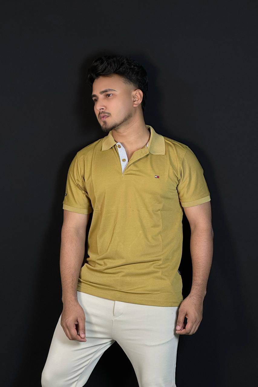 মাস্টার্ড কালার পোলো টি-শার্ট-TM